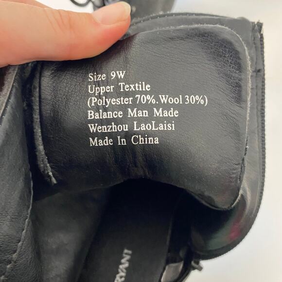 Lane Bryant Wool Blend Chunky Boots Lace Up Stacked Heel Gray Felt Boots Zip 9W - Picture 9 of 9